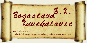 Bogoslava Kuvekalović vizit kartica